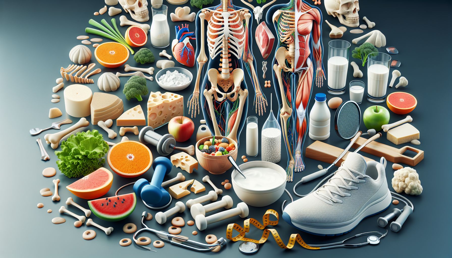 An illustration showing healthy bones and their importance